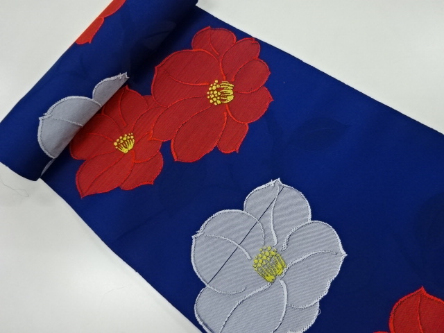 JAPANESE KIMONO / ANTIQUE BOLT FOR HASSUN OBI / WOVEN FLOWER